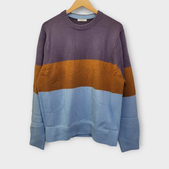AYR The Yachty Sweater Mens XL Colorblock Extra Fine Merino Wool‎ Blend - Picture 1 of 7
